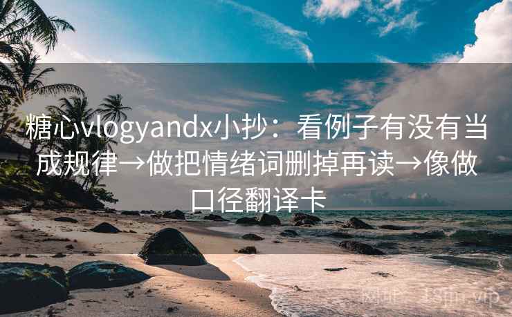 糖心vlogyandx小抄：看例子有没有当成规律→做把情绪词删掉再读→像做口径翻译卡